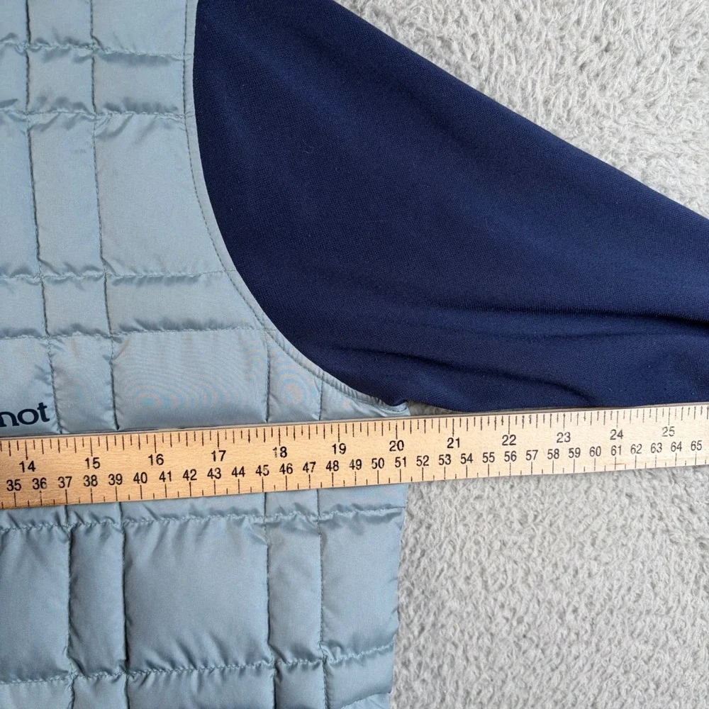 Marmot Boys Featherless Reversible Hooded Hybrid Puffer Navy Blue Grey XL Hiking